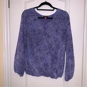 Vince Camuto Large Long Sleeve Purple Blouse